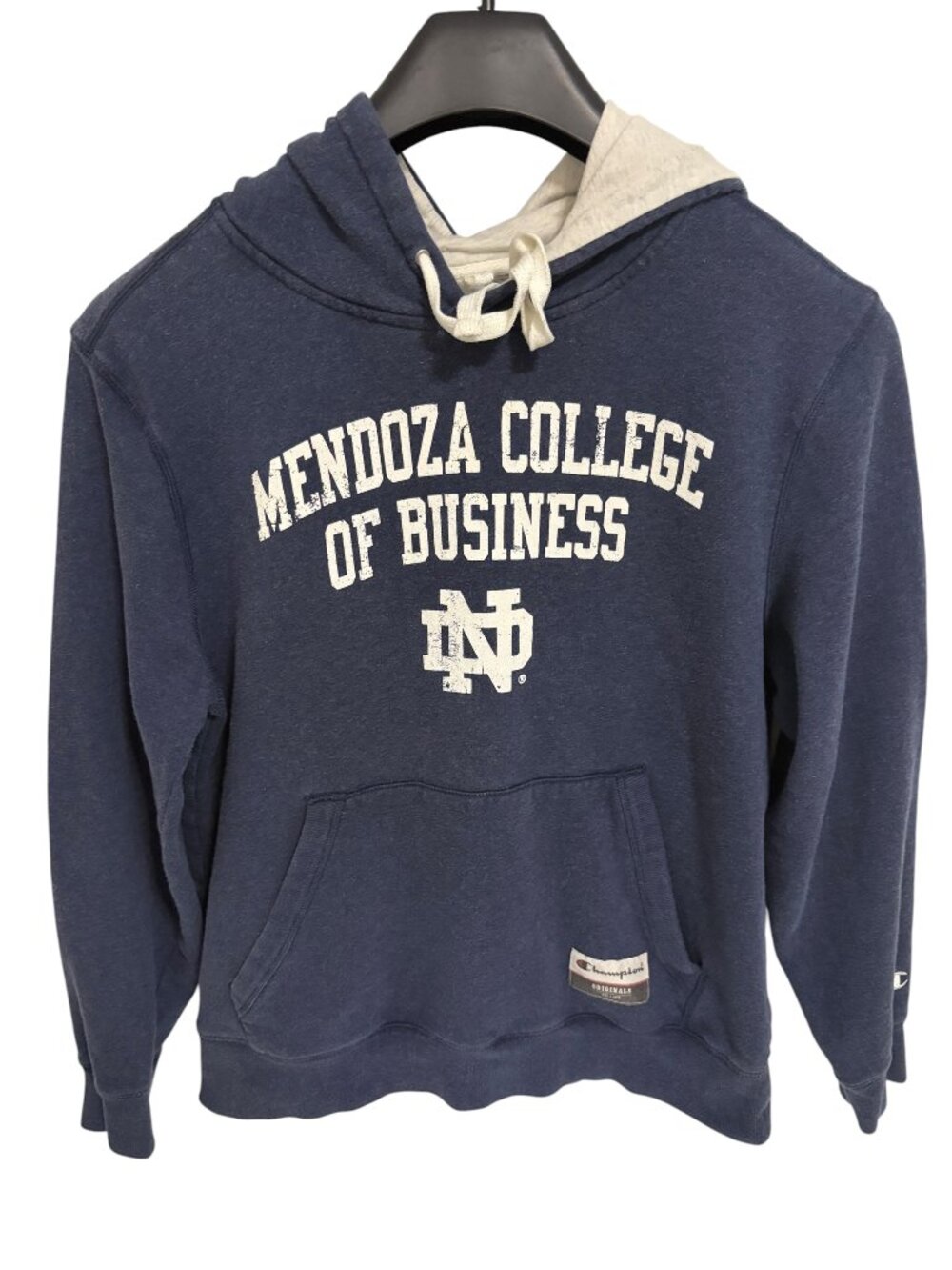 Notre Dame Mendoza College of Business Hoodie Sweatshirt Size Medium Champion
